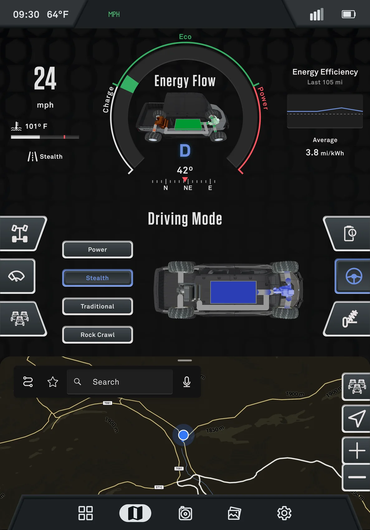 Nexus driving mode and navigation interface